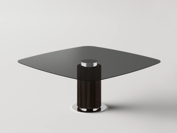HYBRID - Square wood and glass table by Tonelli Design - view 2